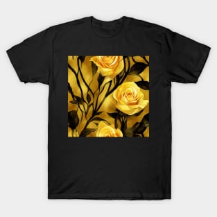 Golden rose watercolor rose T-Shirt